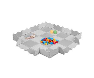 Relaxdays Puzzle da pavimento con bordo 4 x 4 m