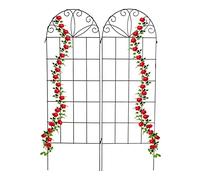 Relaxdays Rampicanti in Metallo, Set 2, Supporti per Piante, Tralicci, Grigliati, HxL: 153 x 51 cm, Nero, Ferro
