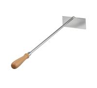 Rastrello per Cenere Relaxdays, Acciaio Inox, Manico in Legno, 58,5 cm, Paletta per camini e stufe, Gancio per Cenere.