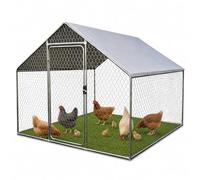 Relaxdays recinto esterno argento, A x L x P: 2 x 2 x 3 m, animali