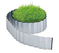 Relaxdays Recinto per Prato e Aiuole, Bordo, Sponda per Giardino Antiradice, HL 16 cm x 8 m, in Ferro Zincato, Argentato