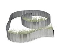 Relaxdays Recinto Zincato per Prato, Bordura Aiuola in Metallo Sponda Giardino Antiradice 5 m x 16 cm, Grigio-Argento
