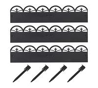 Relaxdays Recinzione da Giardino in Metallo, Recinto Stabile, Set da 3 Pareti Decorative, H x L: 7,5 x 274,5 cm, Nero