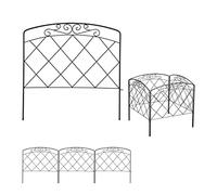 Recinzione da giardino set 4 Barriera ornamentale Staccionata in metallo