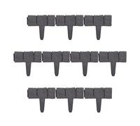 Relaxdays Recinzione da Giardino, Set da 10 Pareti, Bordure per Aiuole Aspetto Pietra, Plastica, HxL 10x25 cm, Antracite