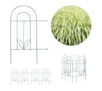 Relaxdays Recinzione da Giardino, Set 5 Pareti per Cortile, Recinto Decorativo, Metallo, Design Antico, 62x244, Verde