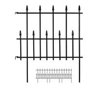 Relaxdays Recinzione nera da giardino in 4 parti