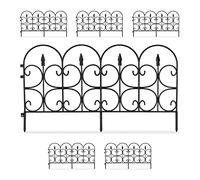 relaxdays Recinzione per Aiuole in Plastica, H 30 cm, Elegante Recinto Deco, con Paletti, Set da 6 Pezzi, 4m, Nero