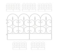relaxdays Recinzione per Aiuole in Plastica, H 30 cm, Elegante Recinto Deco, con Paletti, Set da 6 Pezzi, 4m, Bianco