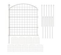 Relaxdays Recinzione per Aiuole, Set 10 Pannelli per Stagni e Prati in Giardino, Bordure Metallo, HxL: 78x75 cm, Marrone, Acciaio