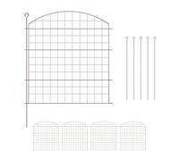 Relaxdays Recinzione per Aiuole, Set 5 Pannelli per Stagni e Prati in Giardino, Bordure Metallo, HxL: 78x75 cm, Marrone, Acciaio