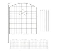 Relaxdays Recinzione per Aiuole, Set 5 Pannelli per Stagni e Prati in Giardino, Bordure Metallo, HxL: 78x76 cm, Marrone, Acciaio