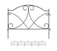 Relaxdays Recinzione per Aiuole, Set 6 Pannelli per Cortile e Giardino, Bordure Vintage, Ferro, H x L: 43 x 55 cm, Nero