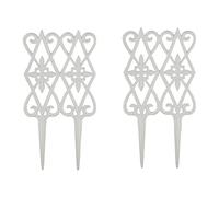 Relaxdays Recinzione per Aiuole, Set da 2 Pannelli, HxL: 36 x 17,5 cm, Recinto, Pannelli con Decorazioni, Ghisa, Bianco