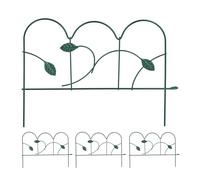 Relaxdays Recinzione per Aiuole, Set da 4 Pannelli per Cortile e Giardino, Bordure in Acciaio, HxL: 28 x 38,5 cm, Verde
