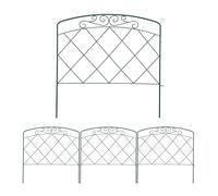 Relaxdays Recinzione per Aiuole, Set da 4 Pannelli per Cortile e Giardino, Bordure in Acciaio, HxL: 60 x 62,5 cm, Verde
