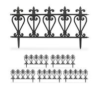 Relaxdays Recinzione per Aiuole, Set da 6 Pannelli per Cortile e Giardino, Bordure in Acciaio, HxL: 32,5 x 61 cm, Nero