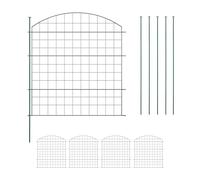 Relaxdays Recinzione per Aiuole, Set di Pannelli per Stagni e Prati in Giardino, Bordure Metallo, HxL: 79x78 cm, Verde, Acciaio