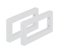 Relaxdays Reggimensola da Muro, 2 Staffe per Mensole Parete, 30 cm, Supporti Rettangolari per Scaffali, Acciaio, Bianco, 100%