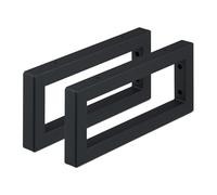 Relaxdays Reggimensola da Muro, 2 Staffe per Mensole Parete, 35 cm, Supporti Rettangolari per Scaffali, Acciaio, Nero, 100%