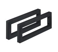 Relaxdays Reggimensola da Muro, 2 Staffe per Mensole Parete, 40 cm, Supporti Rettangolari per Scaffali, Acciaio, Nero, 100%