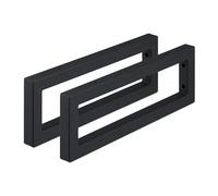 Relaxdays Reggimensola da Muro, 2 Staffe per Mensole Parete, 45 cm, Supporti Rettangolari per Scaffali, Acciaio, Nero, 100%