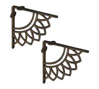 Relaxdays Reggimensola da Muro, Set da 2 Staffe per Mensole Parete, Supporti Angolari per Scaffali, Decorativo, Bronzato