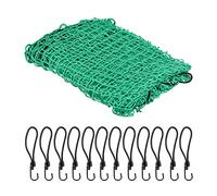 Relaxdays Rete di Copertura per Rimorchio, 3 x 4 m, con 12 Ganci, Segni per Gli Angoli, Corda in Gomma Elastica, Verde