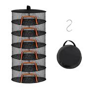 Relaxdays Rete essiccante Pieghevole per Erbe, Frutta, Verdura e Pesce, 120x60x60 cm, Arancione/Nero