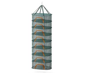 Relaxdays Rete essiccatrice Pieghevole 8 Livelli per Erbe, Frutta, Verdura, da Appendere, Verde/Orange 198x60x40 cm