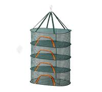 Relaxdays Rete Essiccatrice Pieghevole con 4 Livelli, per Erbe, Frutta e Verdura, 118x60x40cm, Verde/Arancione