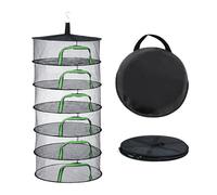 Relaxdays Rete Essiccazione Pieghevole a 6 Livelli per Erbe, Frutta, Verdura, Appendere, Verde/Nero 120x60x60 cm