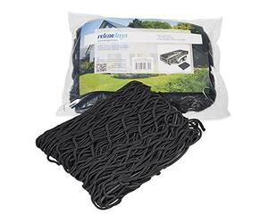 Relaxdays Rete Fermacarico, Elastica, per Rimorchio Auto, Protezione Portapacchi, 3 x 2 Metri, Sicurezza Carico, Nero