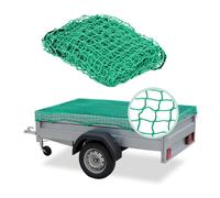 Relaxdays Rete Elastica per Rimorchio, fino a 2x3m, Portapacchi Fermacarico per Cassone Furgone, Copertura Camion, Verde