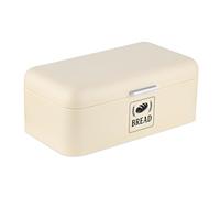 Relaxdays Retro Brotkasten mit Deckel & Griff Contenitore per Il Pane con Coperchio e Manico, 17 x 42 x 24 cm, in Metallo, Beige, 15% Alluminio 85% Ferro, 17x42x24 cm