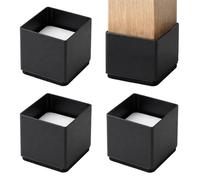 Relaxdays Rialzo mobili, set da 4, quadrato, 7x6x6 cm, nero | acciaio al carbonio, autoadesivo, feltro, fino a 500 kg