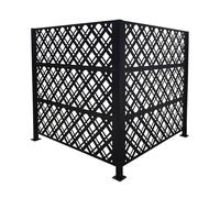 Relaxdays Rivestimento per bidoni della spazzatura, diamond, 2 pannelli per ogni altezza x larghezza 120 x 120 cm, protezione modulare, per bidoni della spazzatura, nero