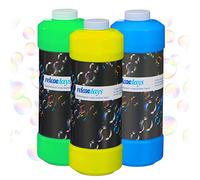 Relaxdays Rlaxdays Flaconcino per Liquido per Bolle di Sapone, Set da 3 Flaconi da 1 L, Riempire per Macchine Sparabolle, Colorato