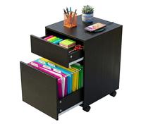 Relaxdays Rollcontainer, 2 cassetti, Sospensione per cartelle A4/Letter, HxLxP: 57 x 40 x 40 cm