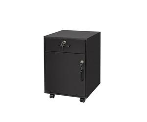 Relaxdays Rollcontainer, cassetto e vano con anta, HxLxP: 57 x 40 x 40 cm, con serratura, nero