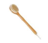 Relaxdays Rückenbürste aus Bambus Spazzola Schiena Doccia, Testa Rotonda Massaggiante, Body Brushing con Manico Lungo 40 cm, Naturale Crema, 3.5 x 40 x 10.5 cm