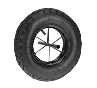 Relaxdays Ruota per Carriola, 4.80 4.00-8, ad Aria, Pneumatico di Scorta con ASSE per Carretti, Fino a 120 kg, Nero