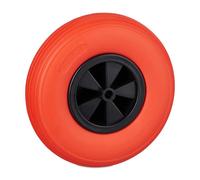 Relaxdays Ruota per carriola 3,50-6 Gomma piena antiforatura Cerchione plastica 100 kg Nero/Rosso