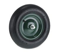 Relaxdays Ruote Carriola 4.80 4.00-8, Gonfiare, Cerchione e ASSE in Acciaio, Antiforatura, Ruotino Carrello, Nero Verde