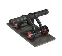 Ruota Addomninali Attrezzi Rullo Abs Roller Fitness Tappetino Workout Nero