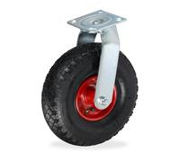 Relaxdays Ruota per Carrello Girevole 3.00-4, Rotella per Mobili e Carico di Portata 120 kg, Gomma Gonfiabile, V.Colori