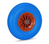 Relaxdays Ruota per Carriola 4.00-6, Gomma Piena e Cerchione in Plastica, 3 Adattatori, Max 100 kg, in Blu Rosso