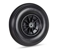 Relaxdays Ruota per Carriola 4.00-6, Gomma Piena e Cerchione in Plastica, 3 Adattatori, Max 100 kg, Pneumatici, Nero