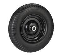 Relaxdays Ruota per Carriola 4.00-8, in Gomma Piena Antipanne, Ruotino Scorta Portapacchi, Antiforatura, 100 kg, Nero, Acciaio