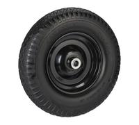 Relaxdays Ruota per Carriola 4.00-8, in Gomma Piena Antipanne, Ruotino Scorta Portapacchi, Antiforatura, 100 kg, Nero, Acciaio